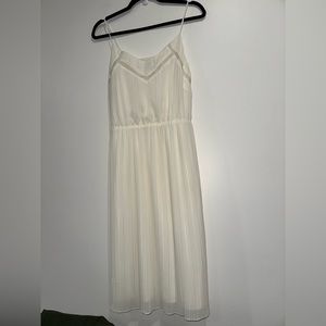 Express pleated white dress